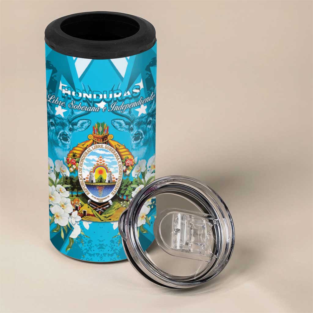Honduras Independence Day 4 in 1 Can Cooler Tumbler Coat Of Arms Special Style - Wonder Print Shop