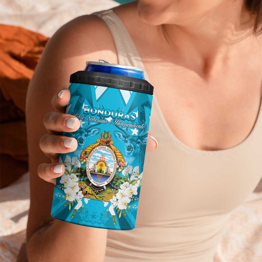 Honduras Independence Day 4 in 1 Can Cooler Tumbler Coat Of Arms Special Style - Wonder Print Shop