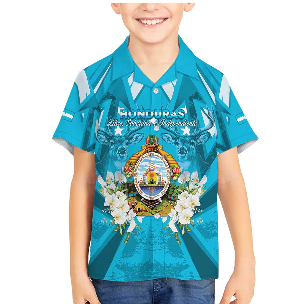 Honduras Independence Day Family Matching Mermaid Dress and Hawaiian Shirt Coat Of Arms Special Style - Wonder Print Shop