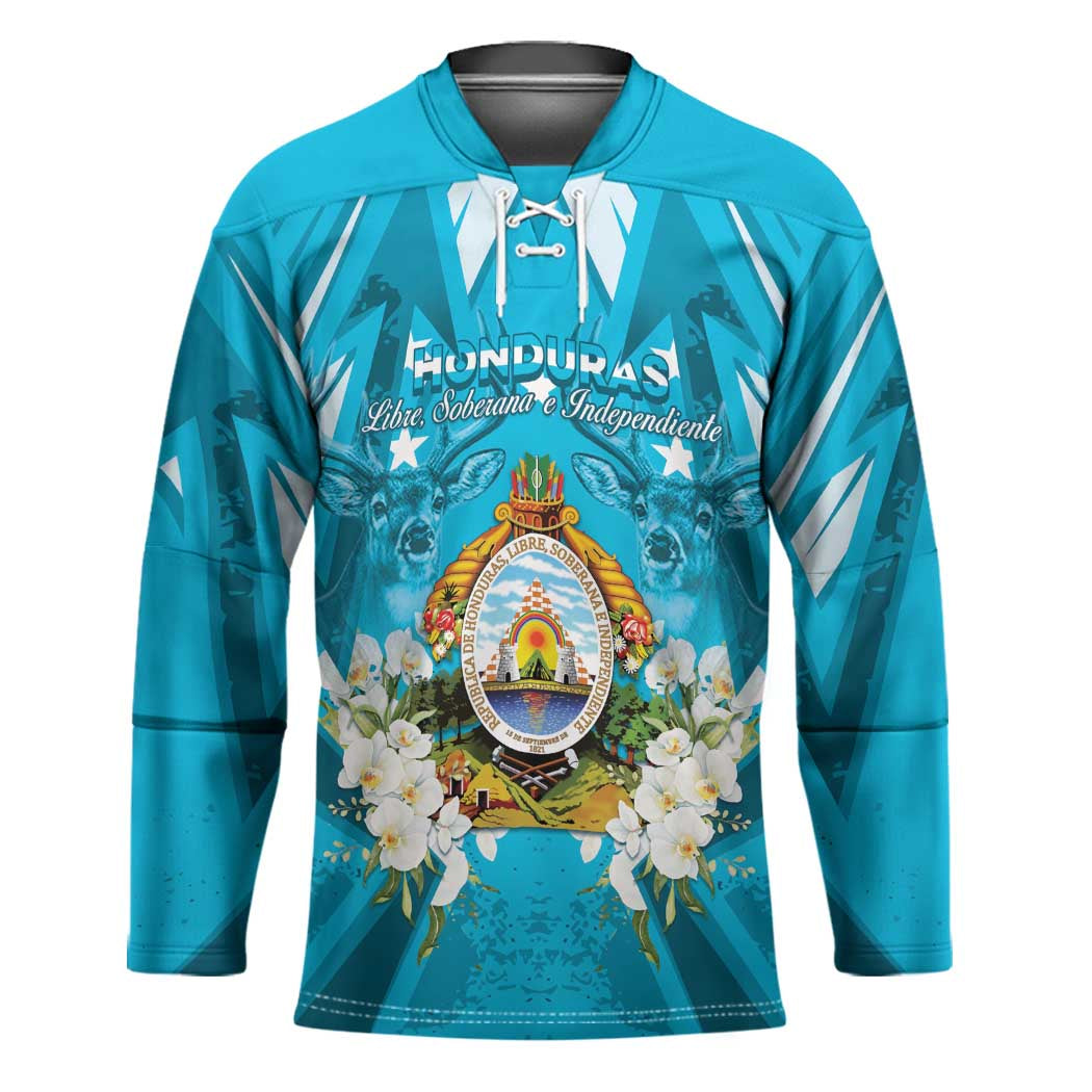 Honduras Independence Day Hockey Jersey Coat Of Arms Special Style - Wonder Print Shop