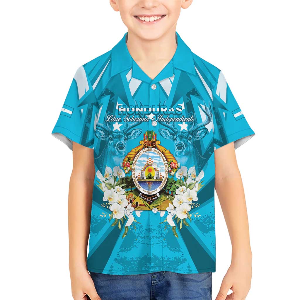 Honduras Independence Day Kid Hawaiian Shirt Coat Of Arms Special Style - Wonder Print Shop