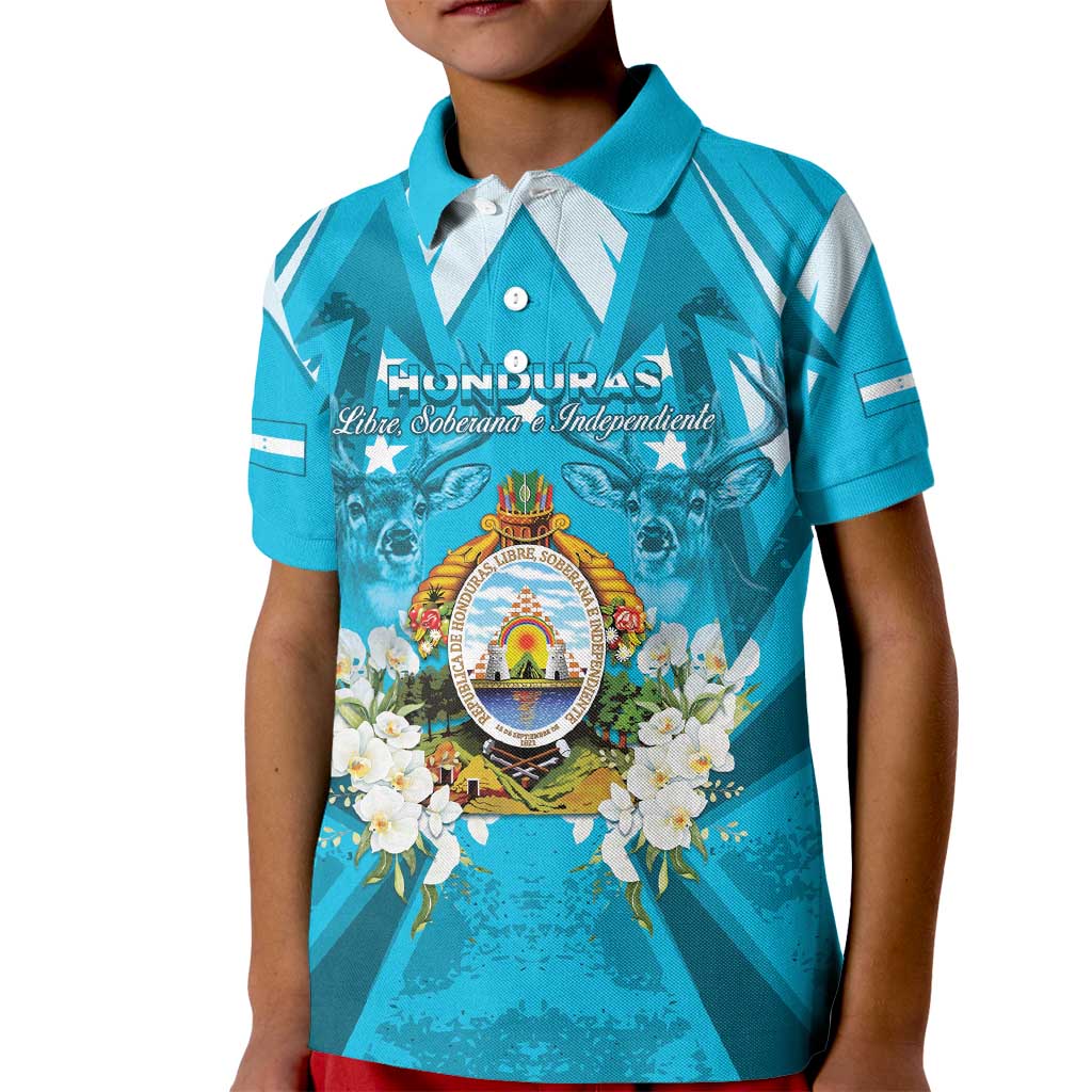 Honduras Independence Day Kid Polo Shirt Coat Of Arms Special Style - Wonder Print Shop
