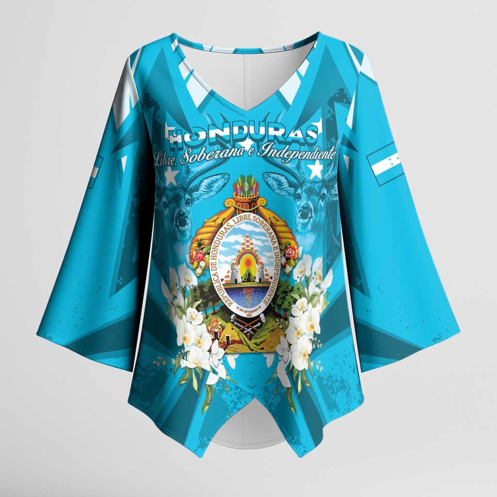 Honduras Independence Day Kimono Sleeve Blouse Coat Of Arms Special Style - Wonder Print Shop