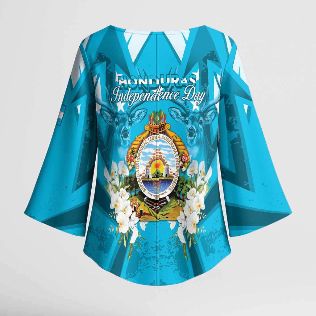 Honduras Independence Day Kimono Sleeve Blouse Coat Of Arms Special Style - Wonder Print Shop