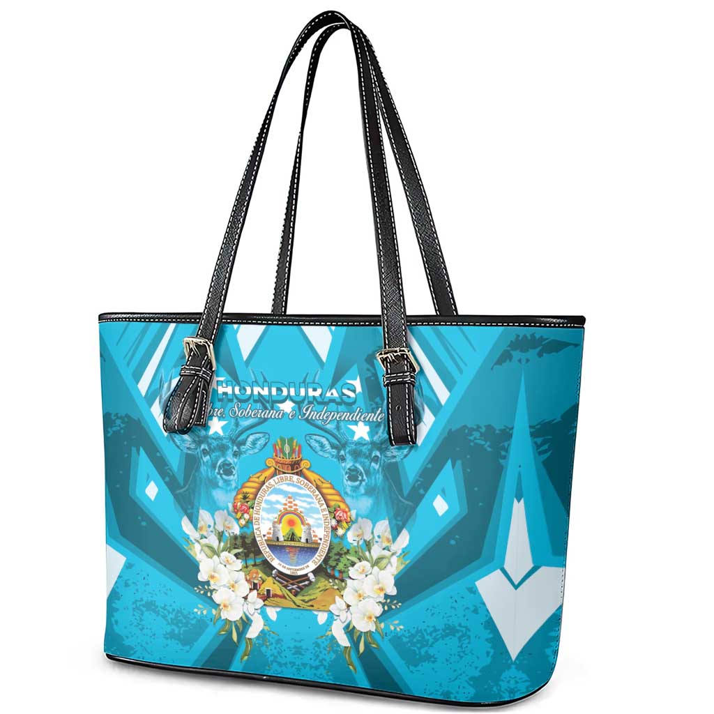 Honduras Independence Day Leather Tote Bag Coat Of Arms Special Style - Wonder Print Shop