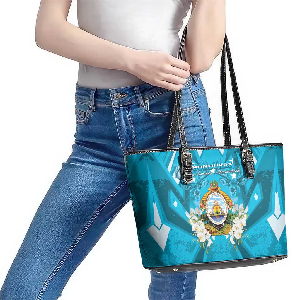 Honduras Independence Day Leather Tote Bag Coat Of Arms Special Style - Wonder Print Shop