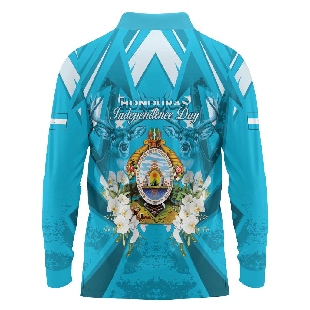 Honduras Independence Day Long Sleeve Polo Shirt Coat Of Arms Special Style - Wonder Print Shop