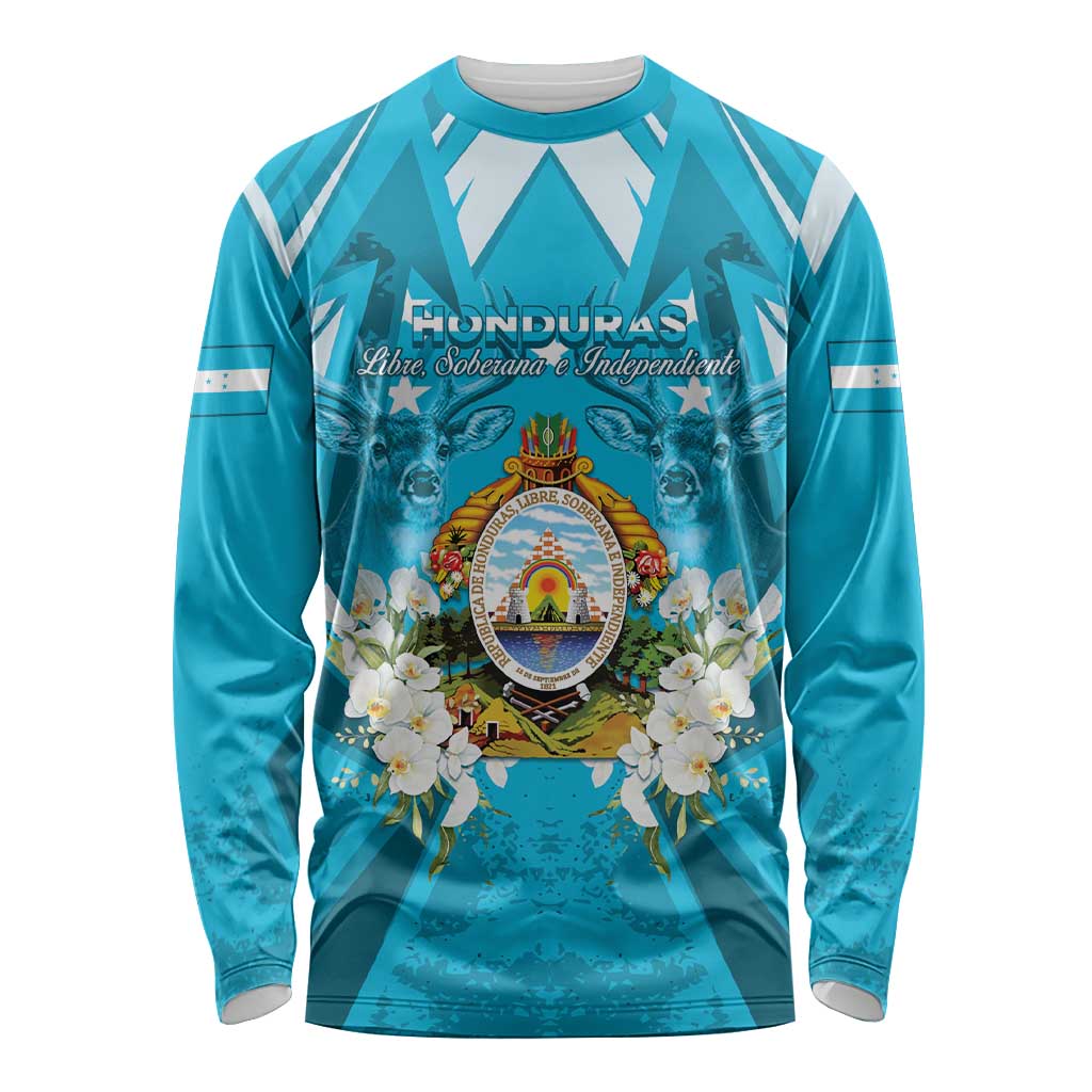 Honduras Independence Day Long Sleeve Shirt Coat Of Arms Special Style - Wonder Print Shop