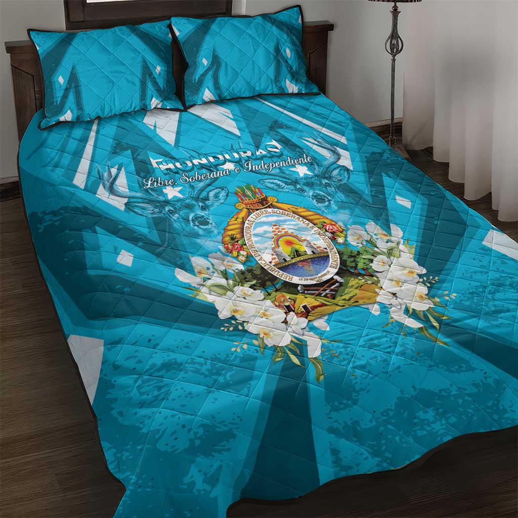 Honduras Independence Day Quilt Bed Set Coat Of Arms Special Style - Wonder Print Shop