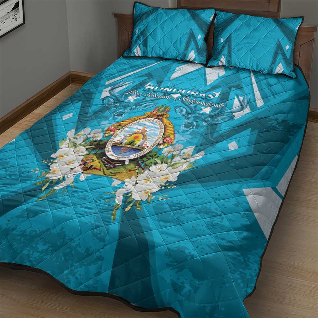 Honduras Independence Day Quilt Bed Set Coat Of Arms Special Style - Wonder Print Shop