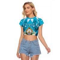 Honduras Independence Day Raglan Cropped T Shirt Coat Of Arms Special Style - Wonder Print Shop