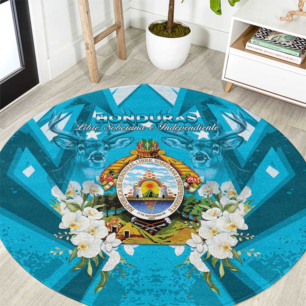 Honduras Independence Day Round Carpet Coat Of Arms Special Style - Wonder Print Shop
