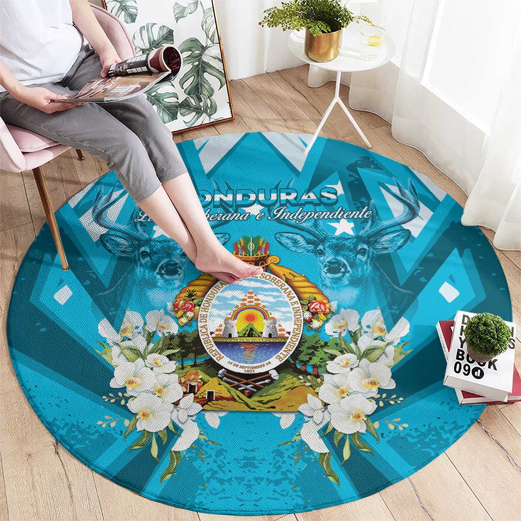 Honduras Independence Day Round Carpet Coat Of Arms Special Style - Wonder Print Shop