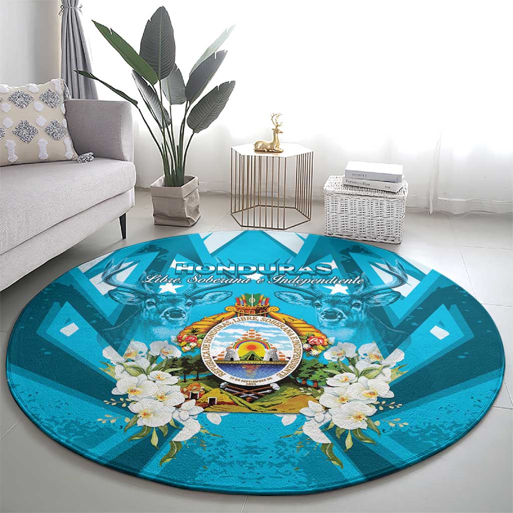 Honduras Independence Day Round Carpet Coat Of Arms Special Style - Wonder Print Shop