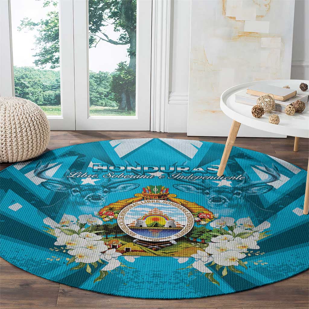 Honduras Independence Day Round Carpet Coat Of Arms Special Style - Wonder Print Shop
