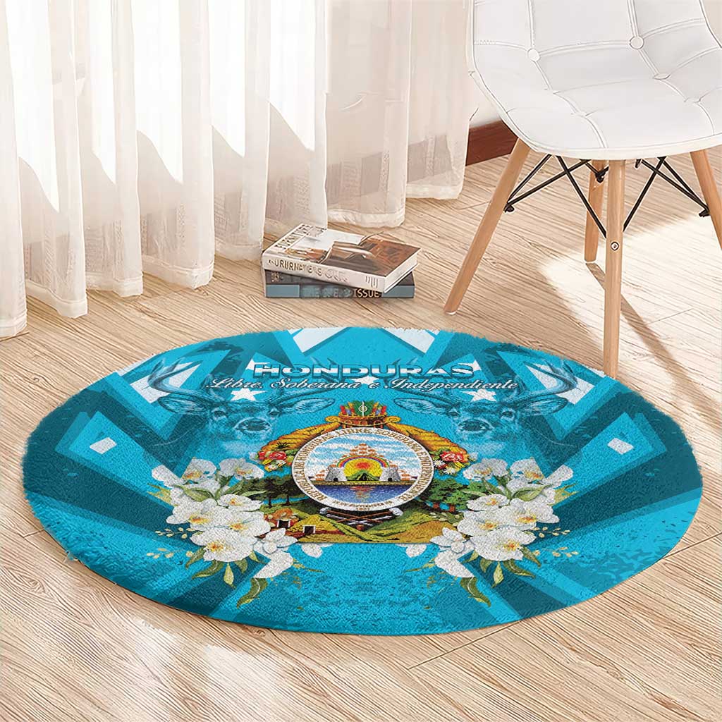 Honduras Independence Day Round Carpet Coat Of Arms Special Style - Wonder Print Shop