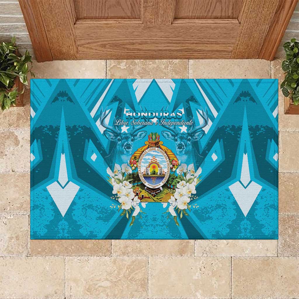Honduras Independence Day Rubber Doormat Coat Of Arms Special Style - Wonder Print Shop