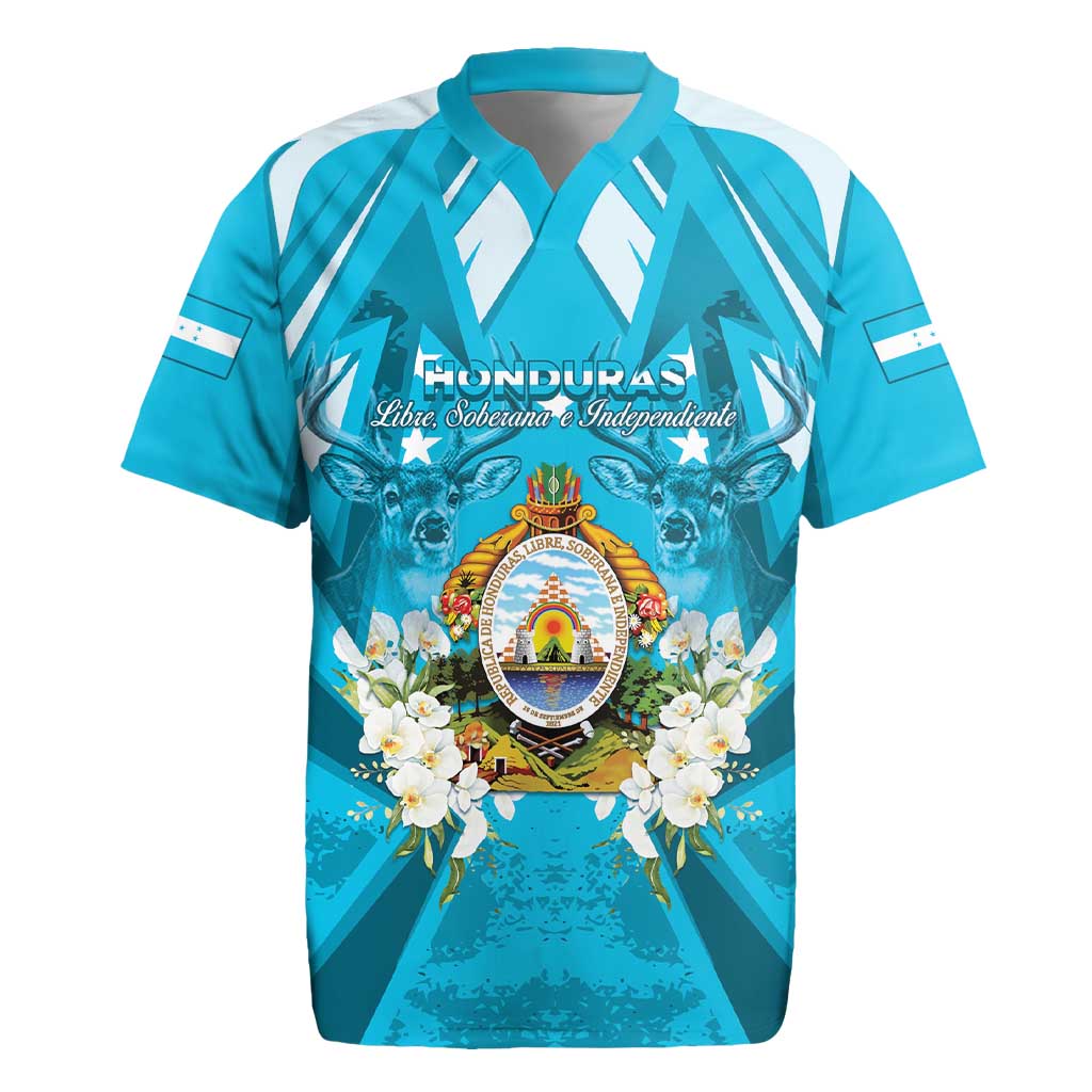 Honduras Independence Day Rugby Jersey Coat Of Arms Special Style - Wonder Print Shop