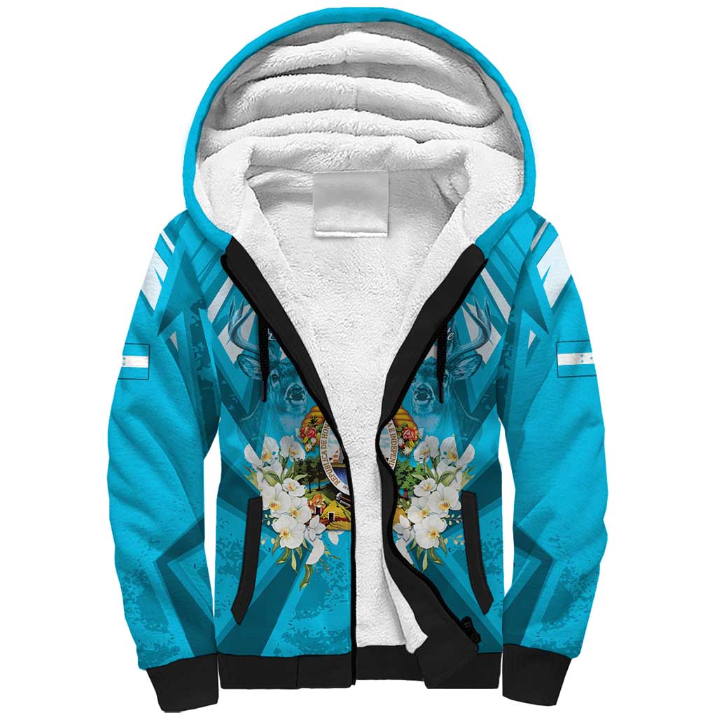 Honduras Independence Day Sherpa Hoodie Coat Of Arms Special Style - Wonder Print Shop