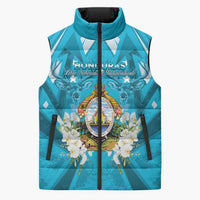 Honduras Independence Day Sleeveless Puffer Jacket Coat Of Arms Special Style - Wonder Print Shop