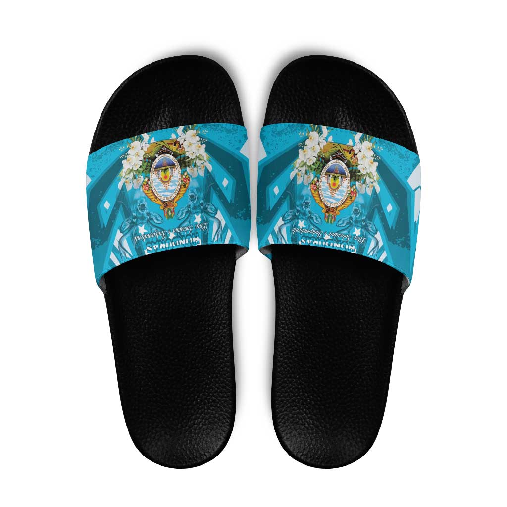 Honduras Independence Day Slide Sandals Coat Of Arms Special Style - Wonder Print Shop