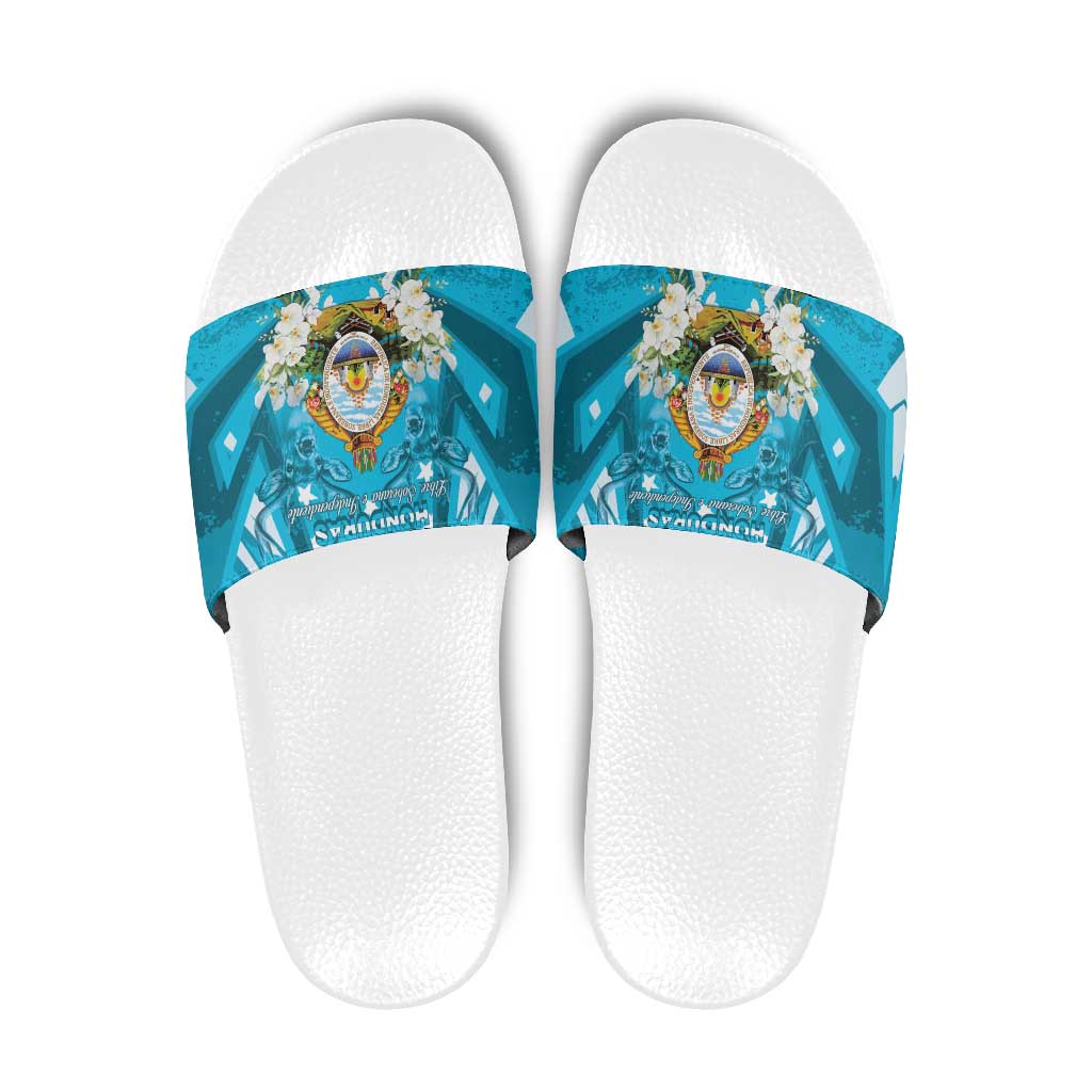 Honduras Independence Day Slide Sandals Coat Of Arms Special Style - Wonder Print Shop