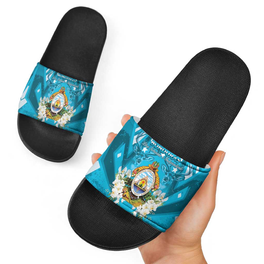 Honduras Independence Day Slide Sandals Coat Of Arms Special Style - Wonder Print Shop