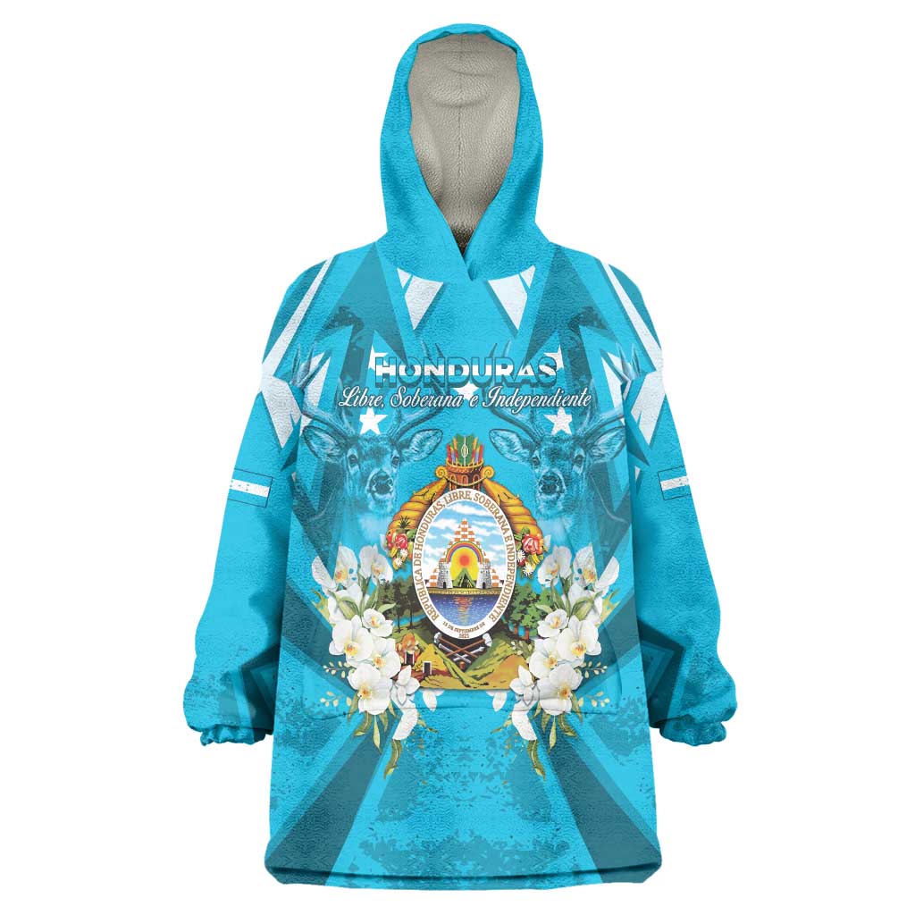 Honduras Independence Day Wearable Blanket Hoodie Coat Of Arms Special Style - Wonder Print Shop