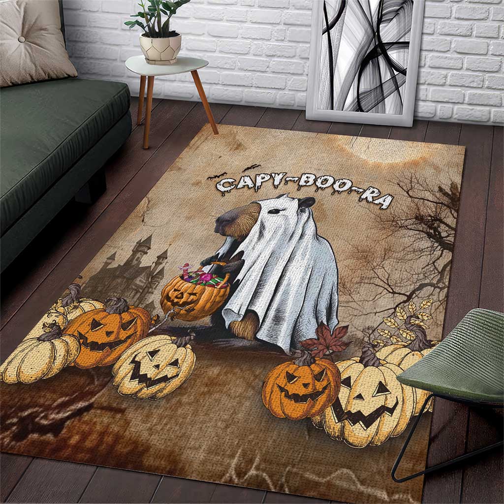 Halloween Capy Boo Ra Area Rug Spooky Bara Season LT05 - Wonder Print Shop