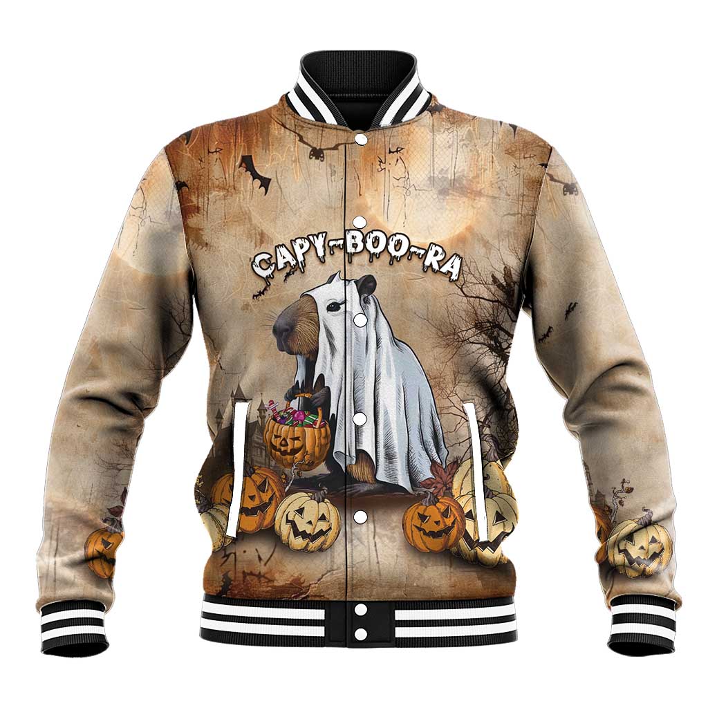 Halloween Capy Boo Ra Baseball Jacket Spooky Bara Season LT05 - Wonder Print Shop