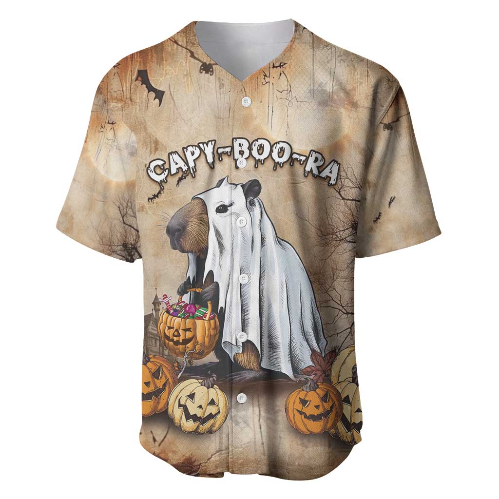 Halloween Capy Boo Ra Baseball Jersey Spooky Bara Season LT05 - Wonder Print Shop