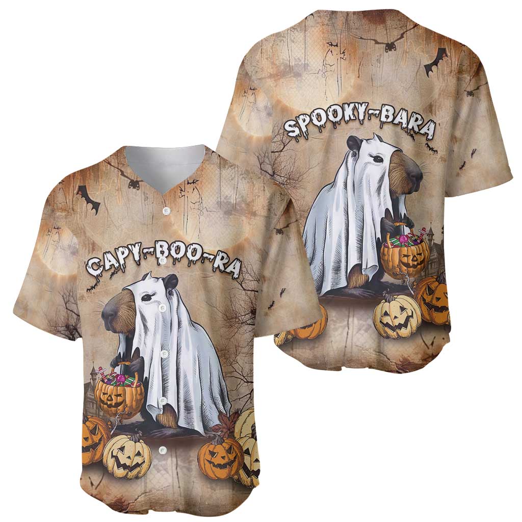 Halloween Capy Boo Ra Baseball Jersey Spooky Bara Season LT05 - Wonder Print Shop