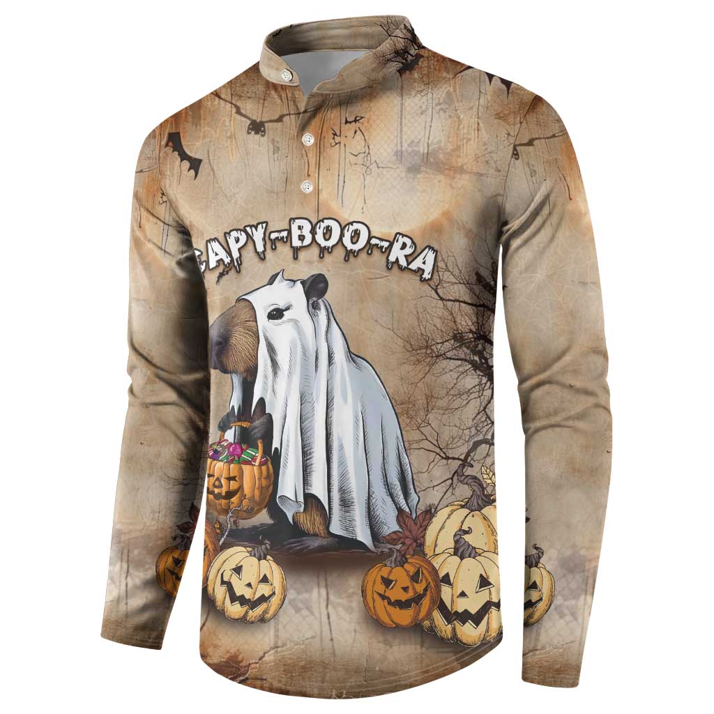 Halloween Capy Boo Ra Button Sweatshirt Spooky Bara Season LT05 - Wonder Print Shop