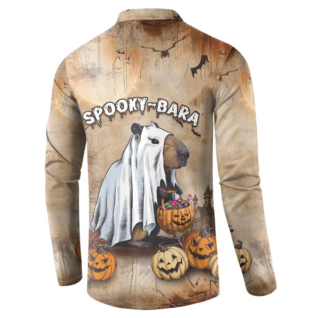 Halloween Capy Boo Ra Button Sweatshirt Spooky Bara Season LT05 - Wonder Print Shop