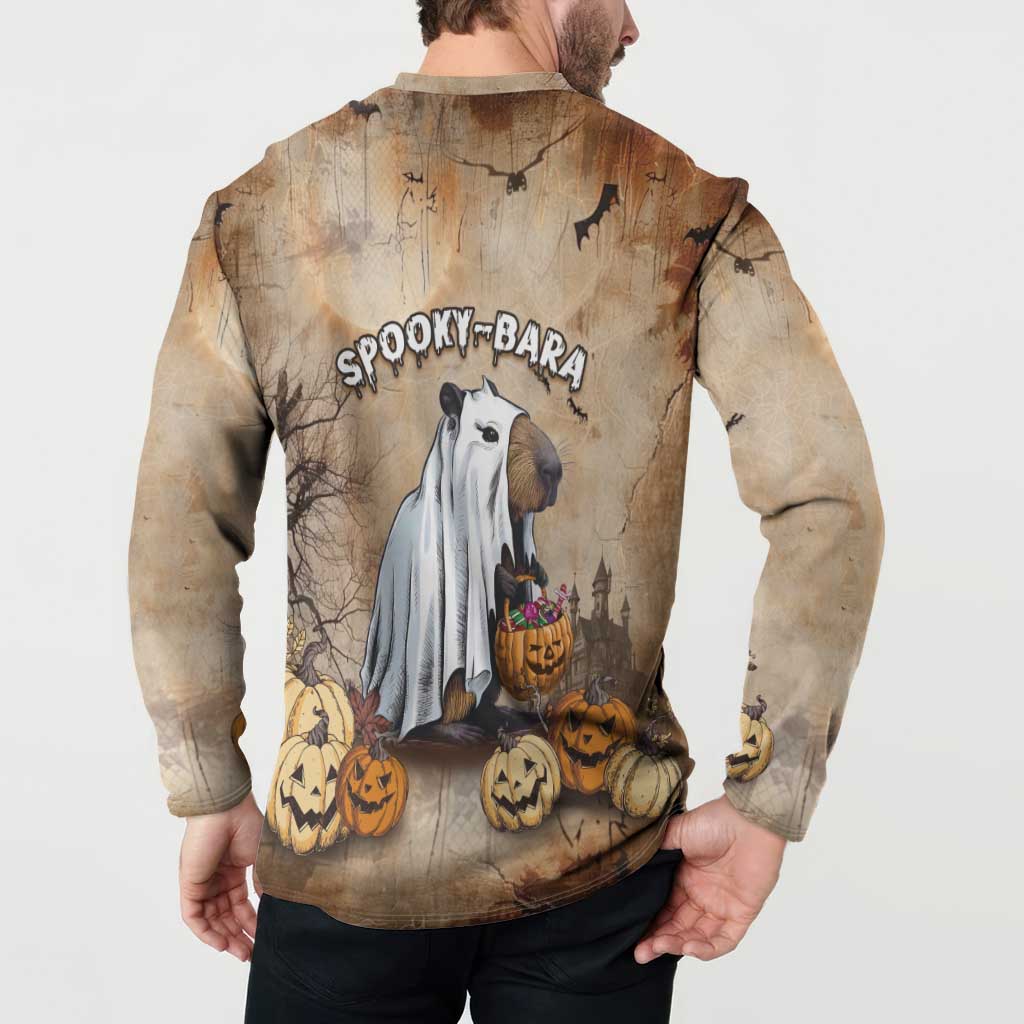 Halloween Capy Boo Ra Button Sweatshirt Spooky Bara Season LT05 - Wonder Print Shop