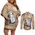 Halloween Capy Boo Ra Couples Matching Off Shoulder Short Dress and Long Sleeve Button Shirt Spooky Bara Season LT05 - Wonder Print Shop