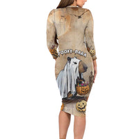 Halloween Capy Boo Ra Family Matching Long Sleeve Bodycon Dress and Hawaiian Shirt Spooky Bara Season LT05 - Wonder Print Shop