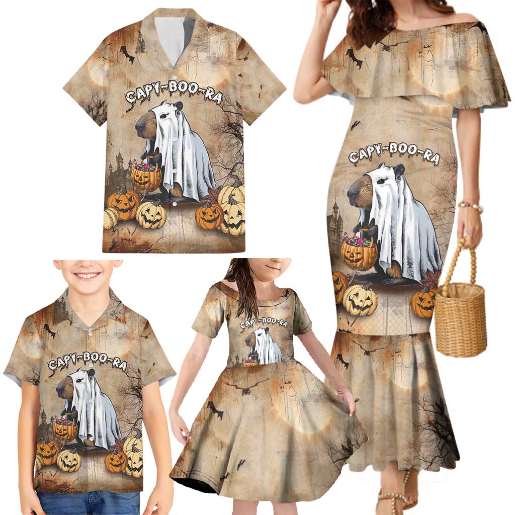 Halloween Capy Boo Ra Family Matching Mermaid Dress and Hawaiian Shirt Spooky Bara Season LT05 - Wonder Print Shop