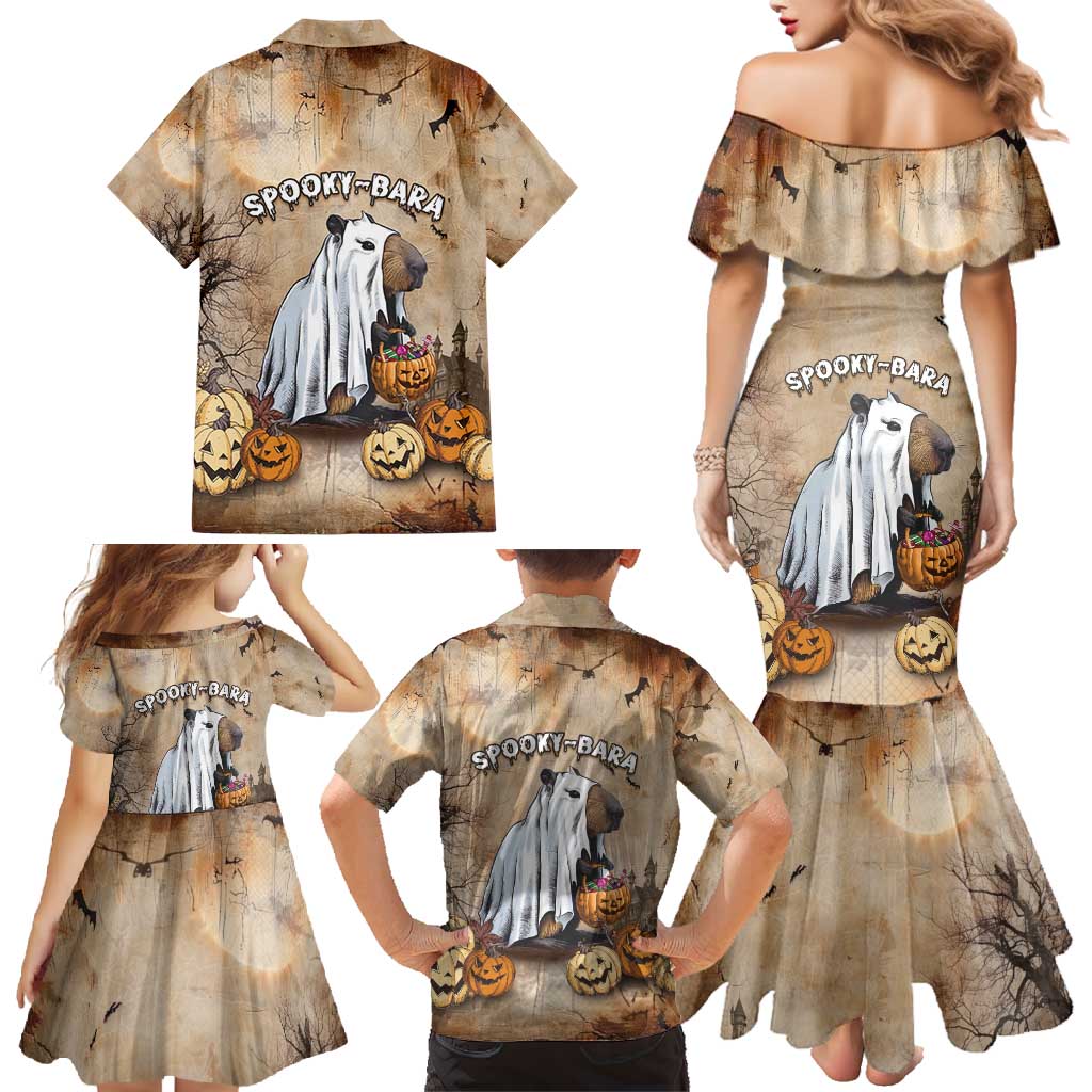 Halloween Capy Boo Ra Family Matching Mermaid Dress and Hawaiian Shirt Spooky Bara Season LT05 - Wonder Print Shop