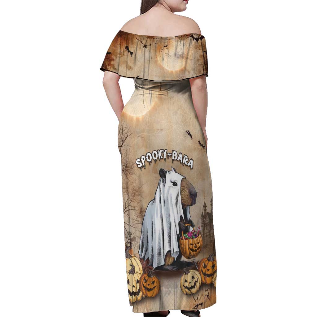 Halloween Capy Boo Ra Family Matching Off Shoulder Maxi Dress and Hawaiian Shirt Spooky Bara Season LT05 - Wonder Print Shop