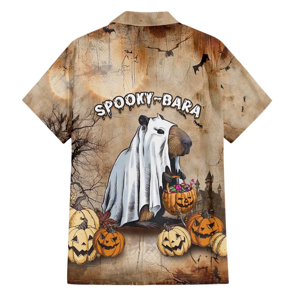 Halloween Capy Boo Ra Family Matching Off Shoulder Short Dress and Hawaiian Shirt Spooky Bara Season LT05 - Wonder Print Shop