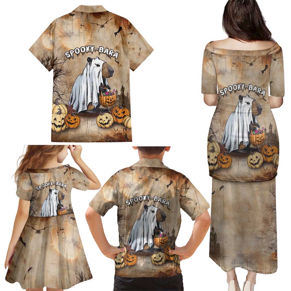 Halloween Capy Boo Ra Family Matching Puletasi and Hawaiian Shirt Spooky Bara Season LT05 - Wonder Print Shop