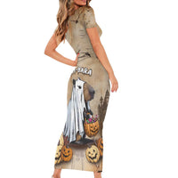 Halloween Capy Boo Ra Family Matching Short Sleeve Bodycon Dress and Hawaiian Shirt Spooky Bara Season LT05 - Wonder Print Shop
