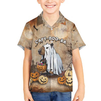 Halloween Capy Boo Ra Family Matching Short Sleeve Bodycon Dress and Hawaiian Shirt Spooky Bara Season LT05 - Wonder Print Shop