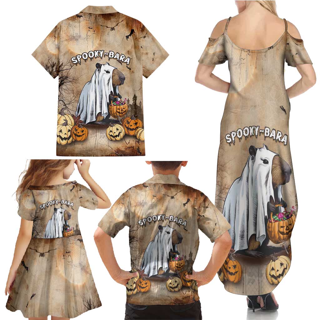 Halloween Capy Boo Ra Family Matching Summer Maxi Dress and Hawaiian Shirt Spooky Bara Season LT05 - Wonder Print Shop