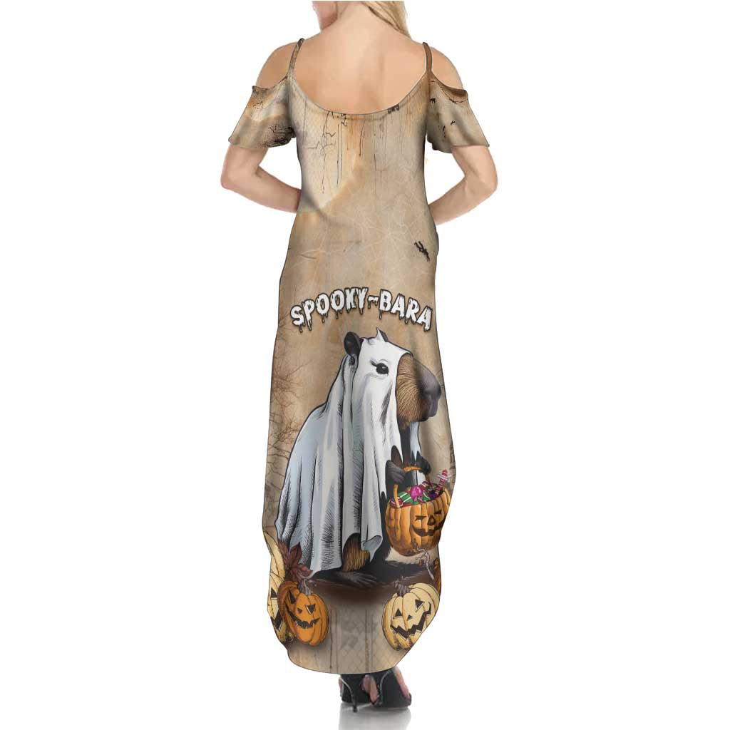 Halloween Capy Boo Ra Family Matching Summer Maxi Dress and Hawaiian Shirt Spooky Bara Season LT05 - Wonder Print Shop