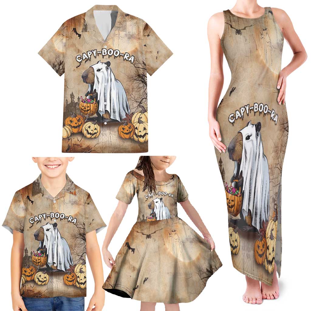 Halloween Capy Boo Ra Family Matching Tank Maxi Dress and Hawaiian Shirt Spooky Bara Season LT05 - Wonder Print Shop