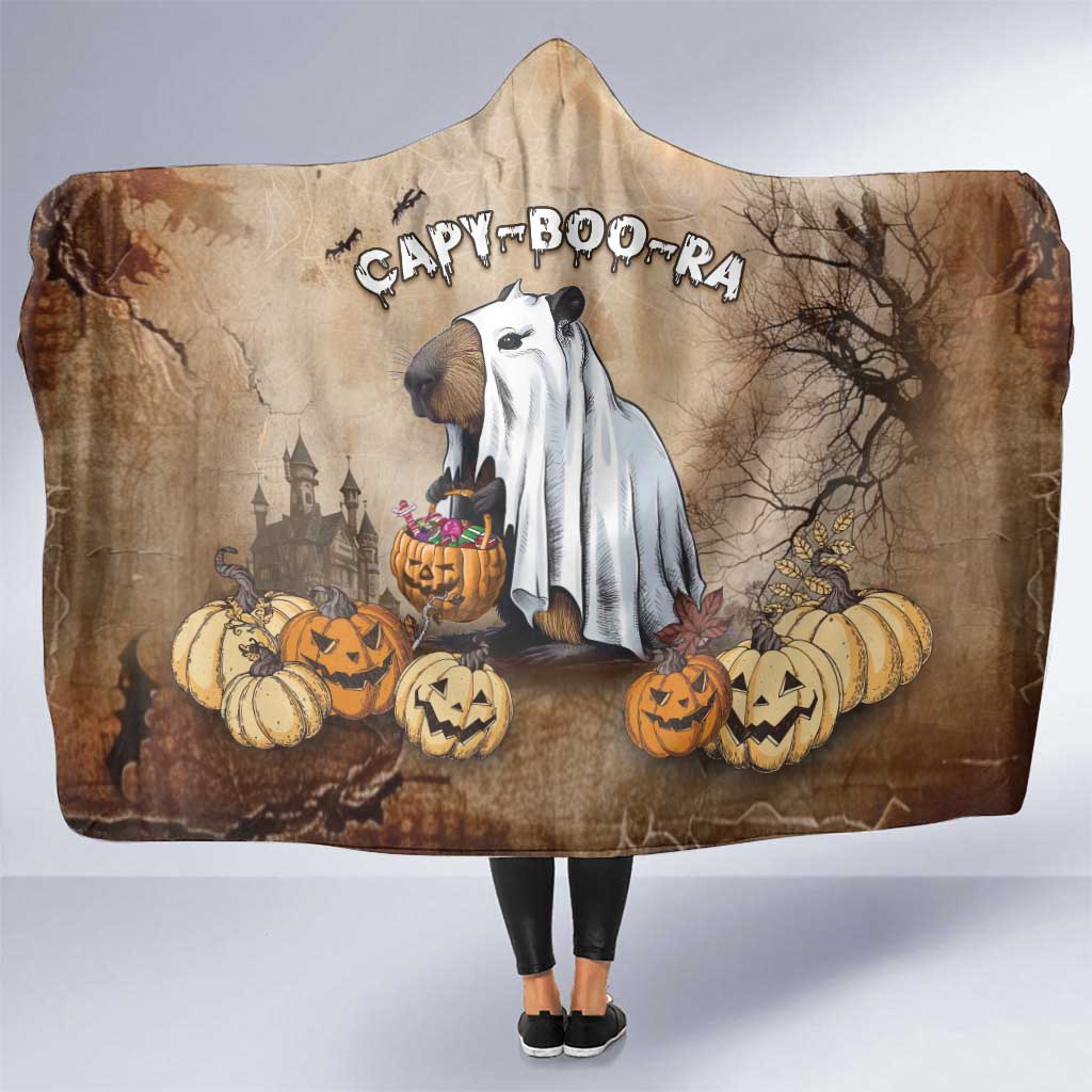 Halloween Capy Boo Ra Hooded Blanket Spooky Bara Season
