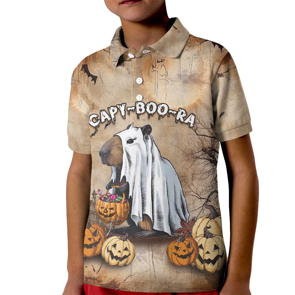 Halloween Capy Boo Ra Kid Polo Shirt Spooky Bara Season LT05 - Wonder Print Shop