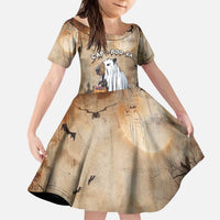 Halloween Capy Boo Ra Kid Short Sleeve Dress Spooky Bara Season LT05 - Wonder Print Shop